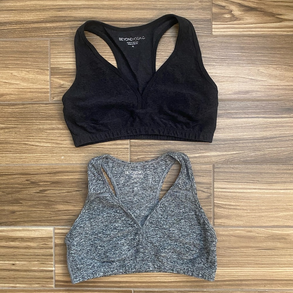 BEYOND YOGA Set of Two Lift Your Spirits Sports Bra Spacedye sz XL